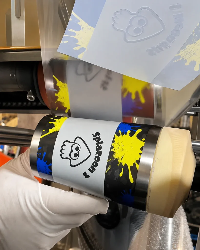 Heat transfer printing process on a custom stainless steel tumbler
