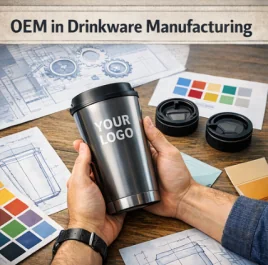 OEM drinkware manufacturing with custom logo stainless steel tumbler