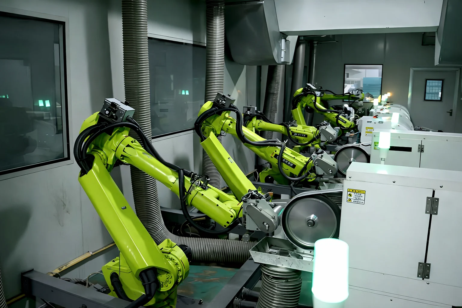 Automated manufacturing equipment at the Warmus drinkware factory