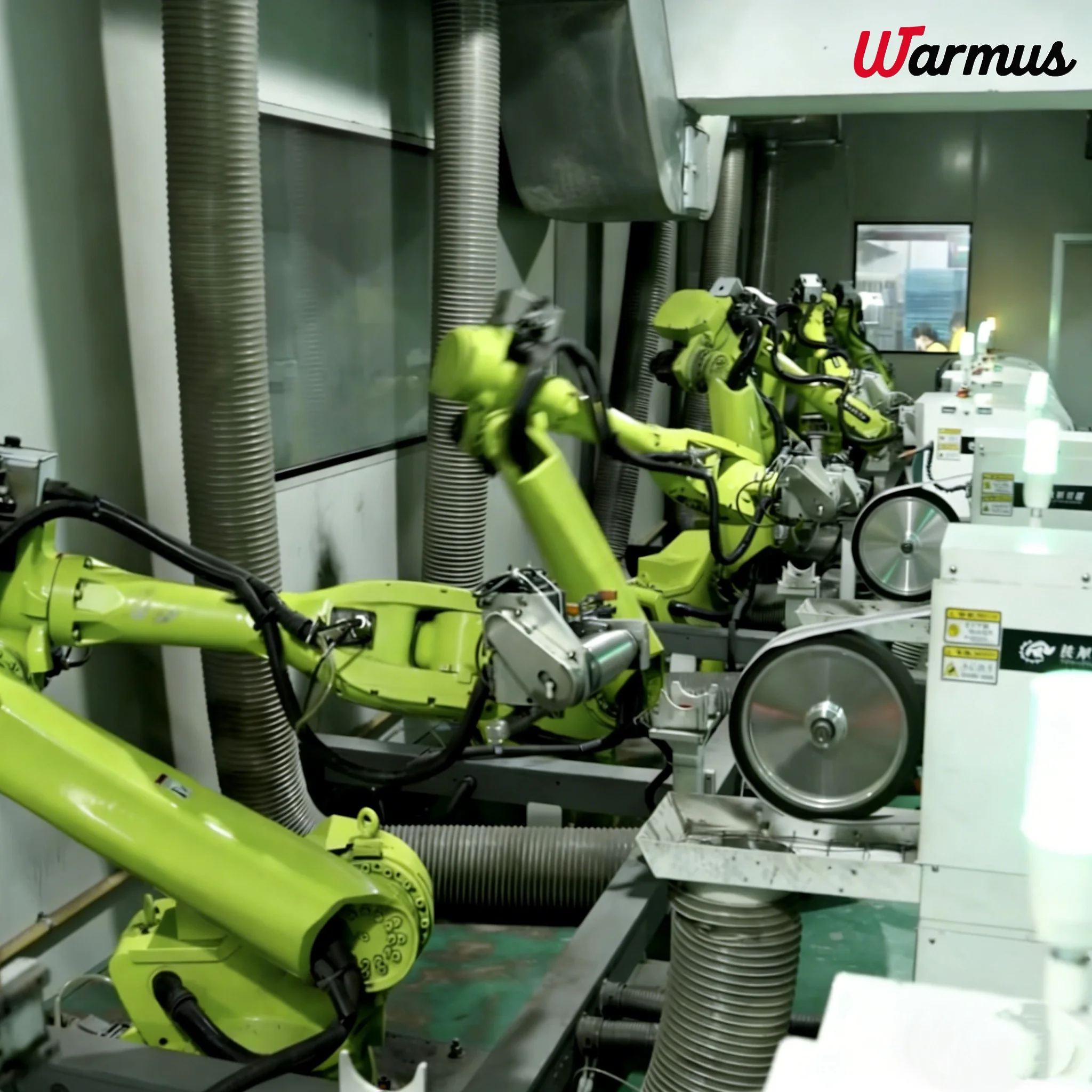 Automated robotic equipment in the Warmus drinkware factory