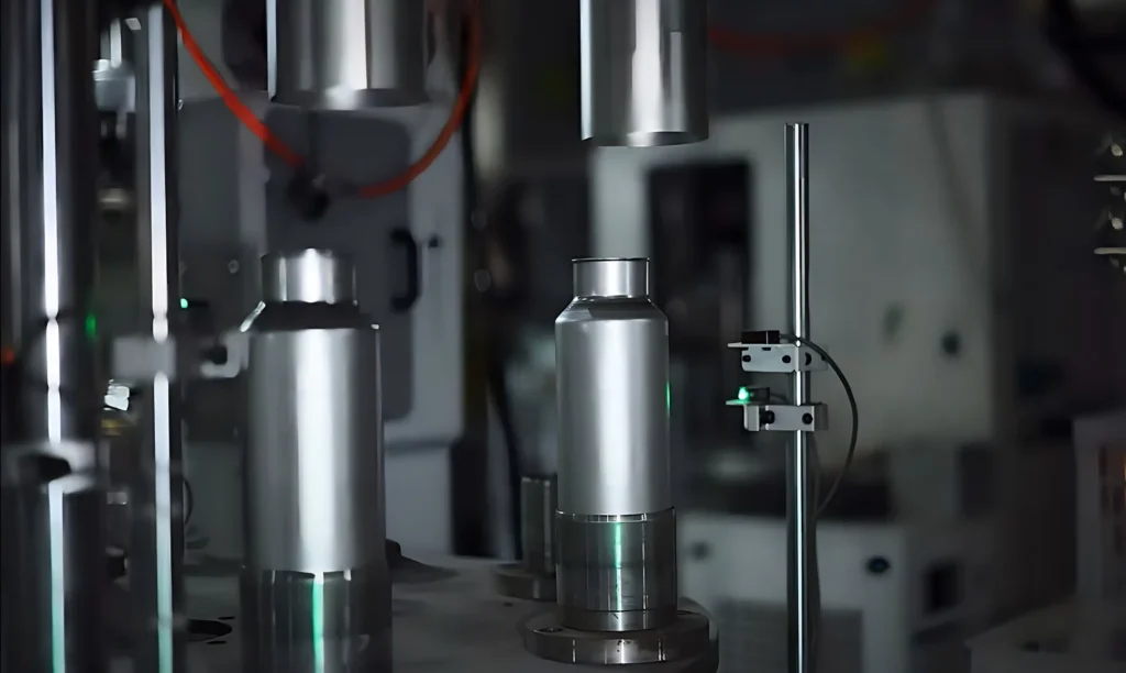 Automated quality inspection of stainless steel bottles at Warmus