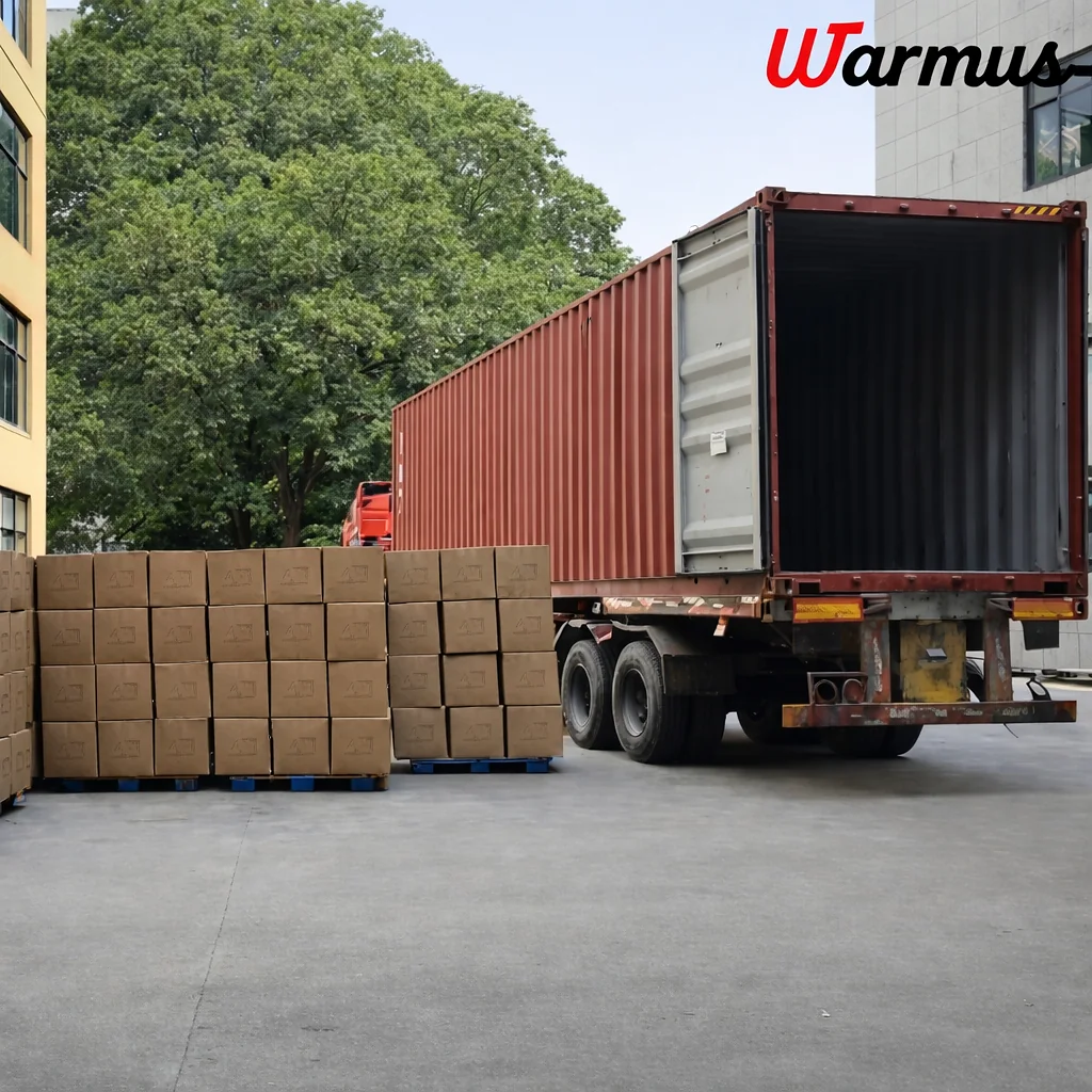 Warmus finished drinkware packed and prepared for shipment